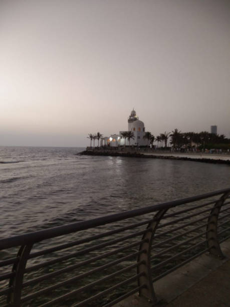 istock The sea beach view with mosque in the evening 1761635971