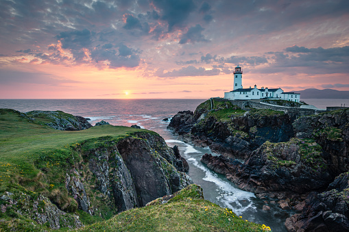 Colorful sunrise at Fanad Lighthouse, County Donegal Ireland
