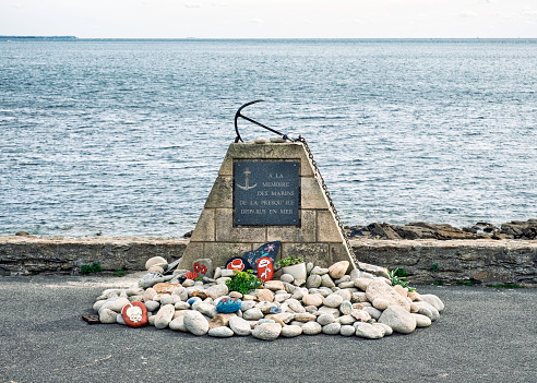 Quiberon, France - October 15, 2023: A memorial for seafarers who perished at sea in Quiberon, France.