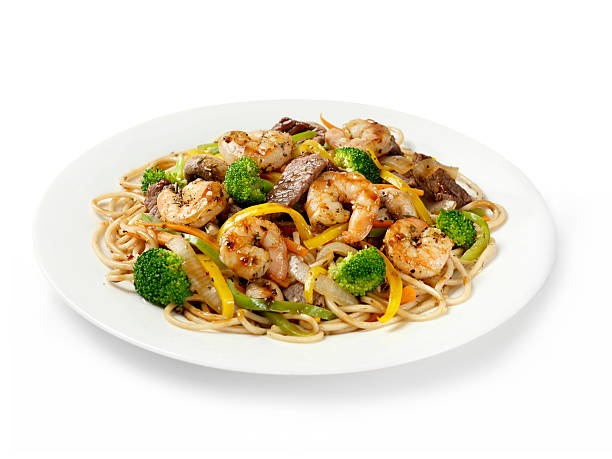 istock Szechuan Beef and Shrimp with Noodles 176163841