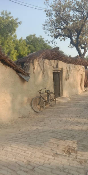 istock The village view with bicycle at the house 1761638470