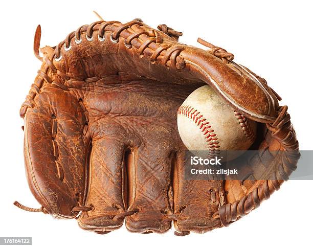 Guanto Da Baseball Su Bianco - Fotografie stock e altre immagini di Afferrare - Afferrare, Attività ricreativa, Attrezzatura