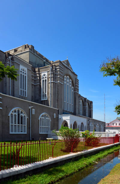 istock Brickdam Cathedral aka Cathedral of Immaculate Conception and drainage canal, Georgetown, Guyana 1761644624