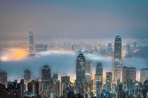 Sea of fog in Hong Kong