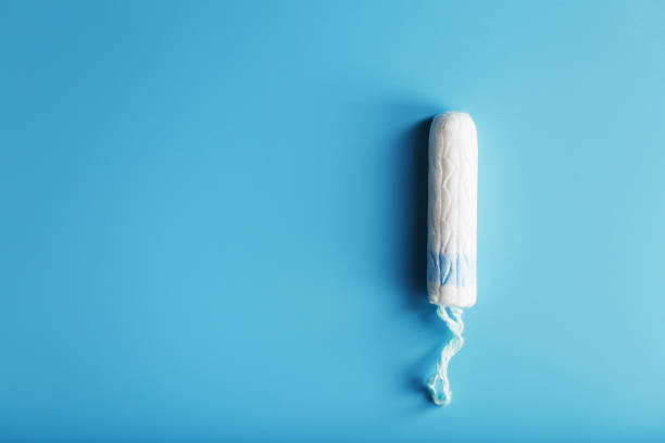 istock Gynecological tampons on a blue background top view 1761670020