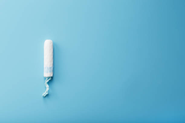 istock Gynecological tampons on a blue background top view 1761670057