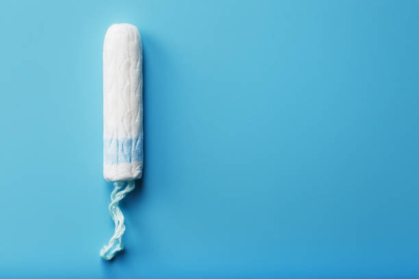 istock Hygienic tampon on a blue background with a free space 1761671608
