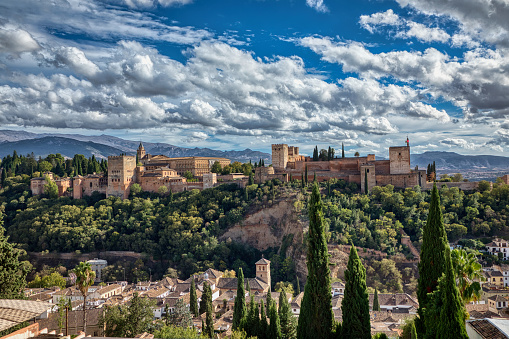 View of the old city of Granada from Iglesia de San Antón. Spanien. Granada