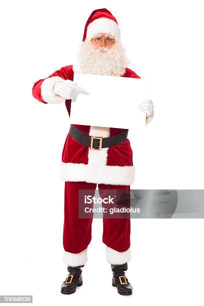 Santa Gospodarstwa Pusty Transparent - zdjęcia stockowe i więcej obrazów Białe tło - Białe tło, Biały, Boże Narodzenie