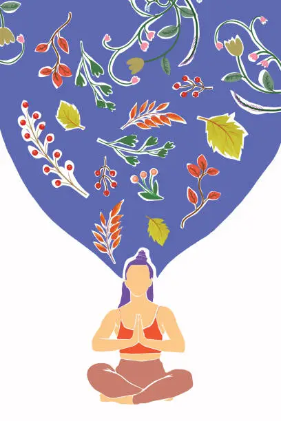 Vector illustration of Yoga and breathing