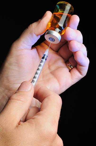 istock Injecting syringe into insulin vial 176168952