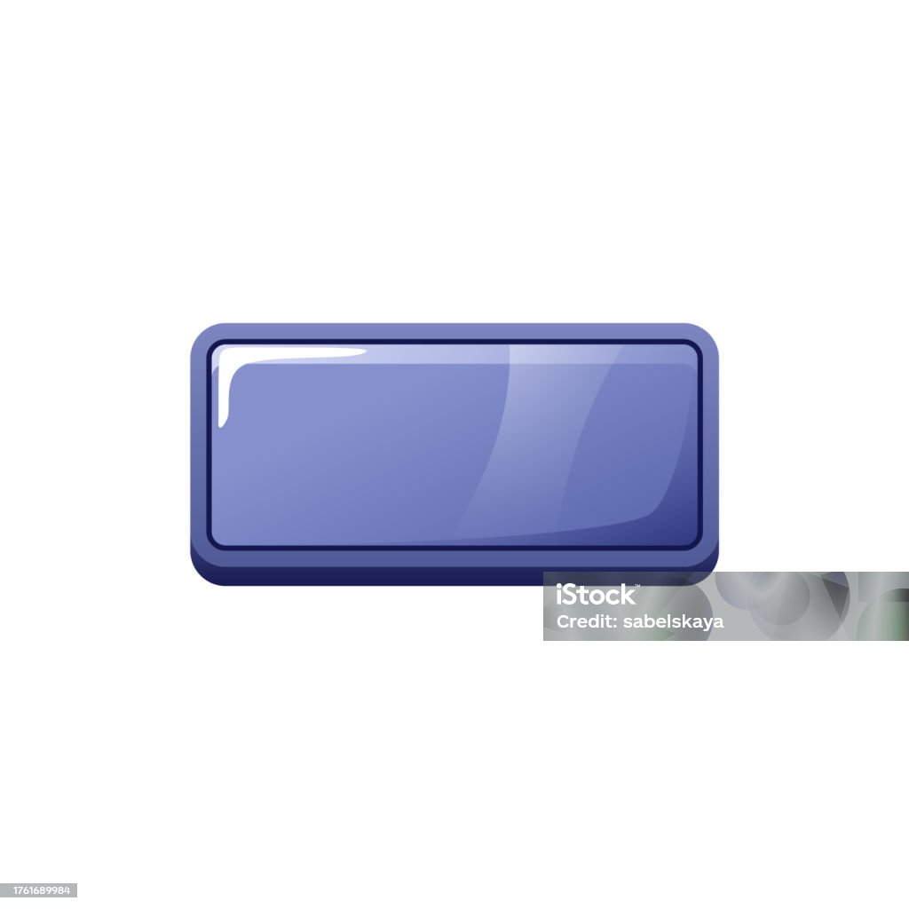 Rectangular Button Background Blue Rectangle Button For Game And Application Flat Style Stock ...