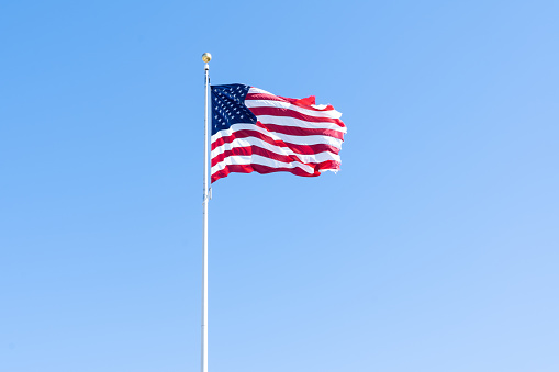 American flag proudly showing it's colors