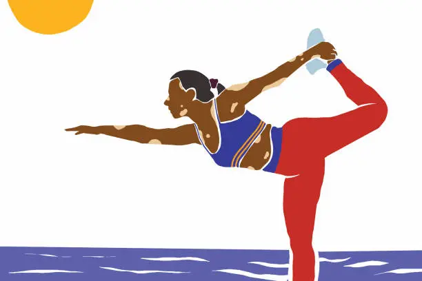 Vector illustration of Fit and flexible woman