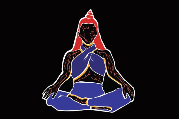 Vector illustration of Abstract concept of meditation