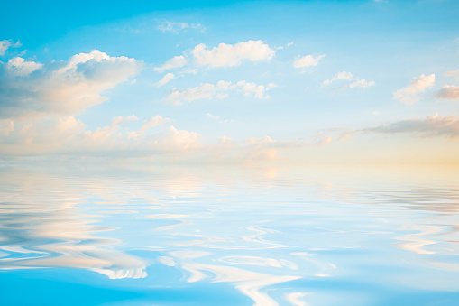 The Sky and Water Surface of Qinghai Lake