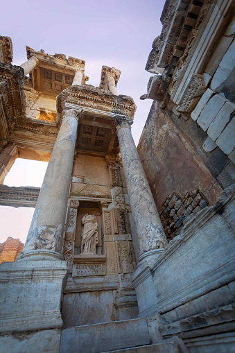 The Library of Celsus, built in A.D. 135, in the ancient city of Ephesus.