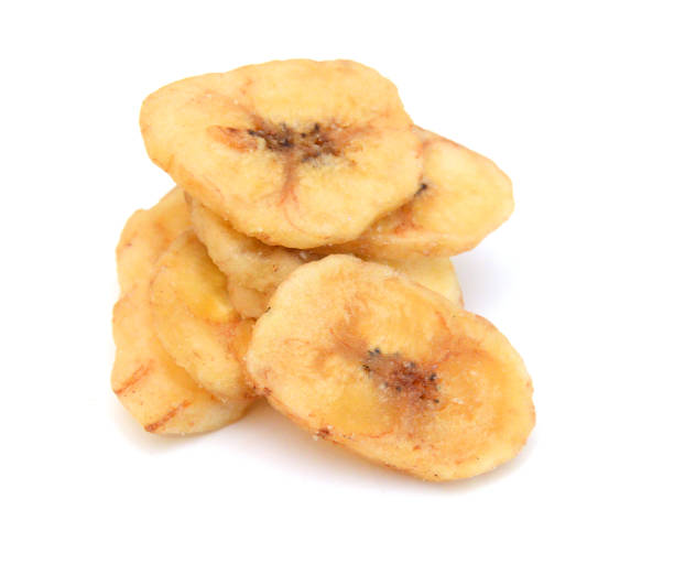 istock Dried banana slices isolated on white background 1761731318