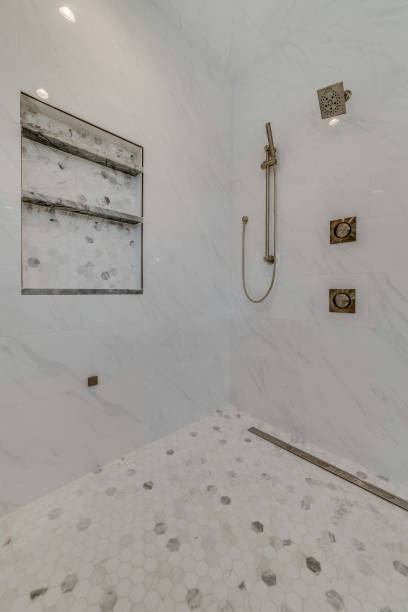 istock Niche area of shower wall for shampoo and soap access 1761734105