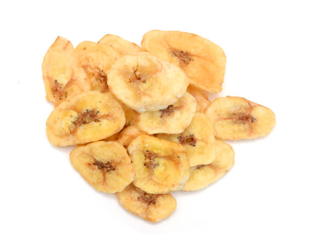 istock Dried banana slices isolated on white background 1761734589