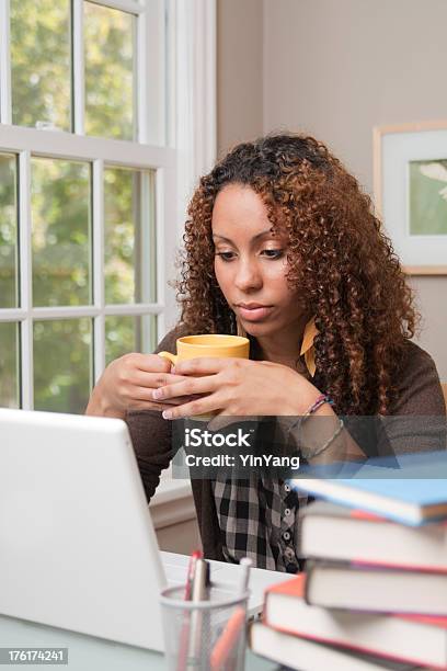 Portrait Of Young Black Female Teen Student Studying Vt Stock Photo - Download Image Now