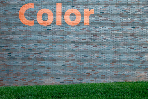 Speckled Gray Brick Wall with Word Color in Downtown Minneapolis in Minnesota