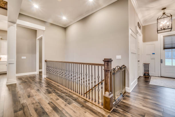 istock Stairs leading down as you immediately enter the house 1761801494