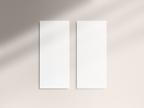 Two empty vertical 4x9 ratio menu card mockup