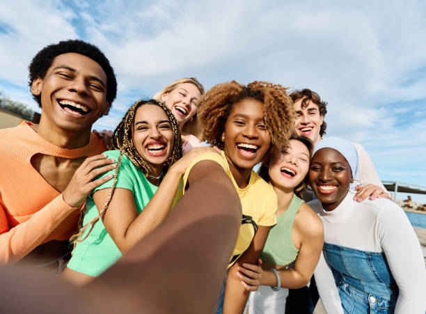 istock Happy multi-ethnic friends taking a selfie together 1761862612