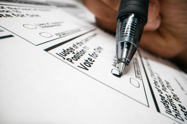 Photographed in Tennessee, USA. \n\nNote: Addresses, names, ballot names and affiliations pictured are entirely fictitious and not associated with any real individuals.