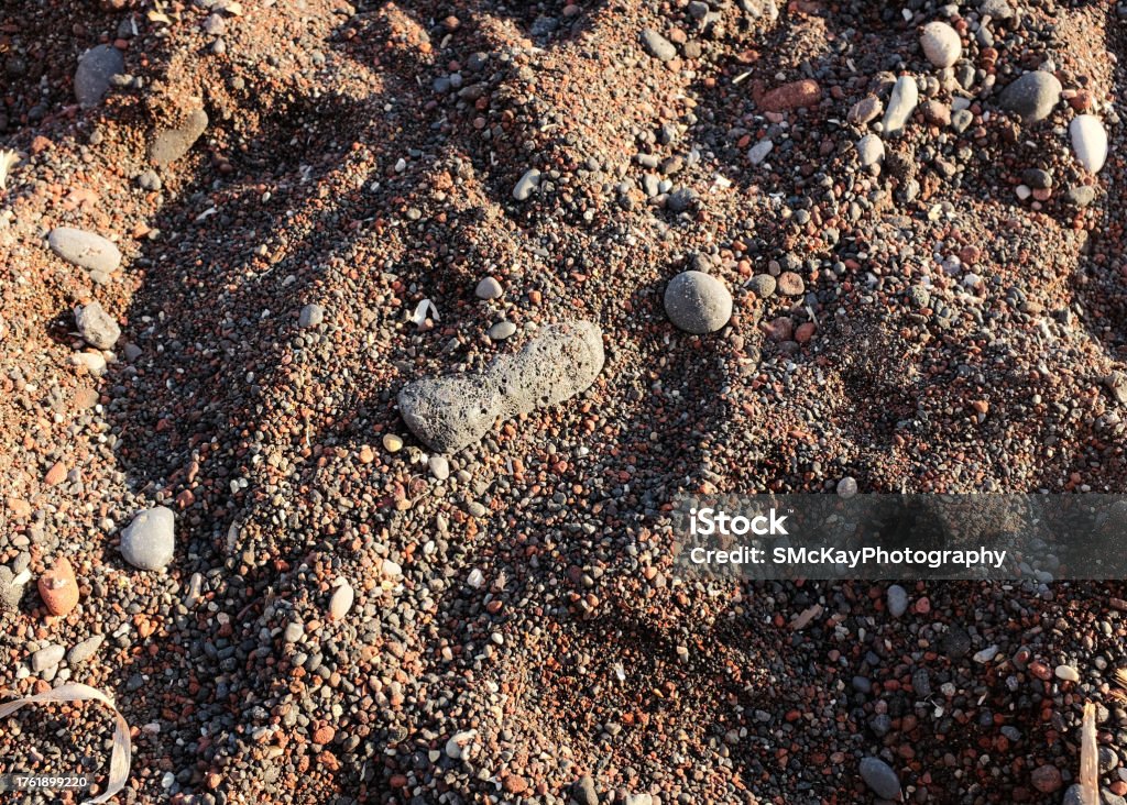 Environment Sand Rocks Red Red Beach Sand And Rocks Stock Photo - Download Image Now - Beach ...