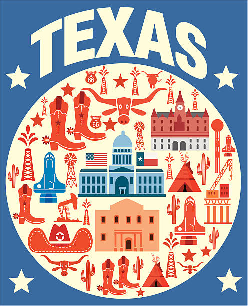 ilustrações, clipart, desenhos animados e ícones de texas símbolos - waco