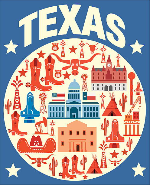 Texas Symbols Vector Texas Symbols wild west illustrations stock illustrations