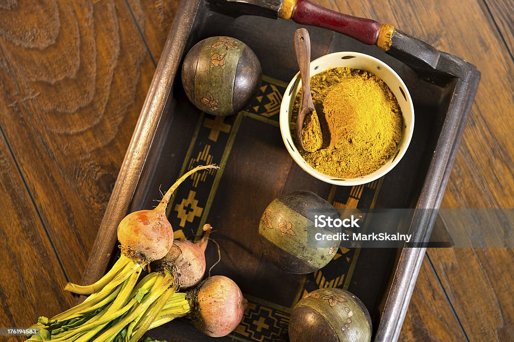 Giallo Curry in polvere - Foto stock royalty-free di Alimentazione sana