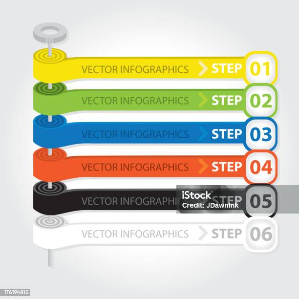 인포그래픽 단계를 리본상 차트별 디자인식 6에 대한 스톡 벡터 아트 및 기타 이미지 - 6, 금융 수치, 노랑