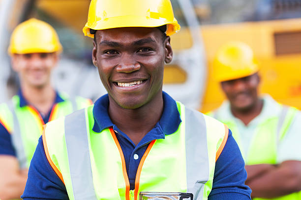 африканский американский строительный рабочий - foreman road construction manual worker manager стоковые фото и изображения