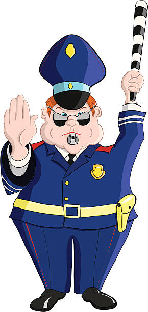 police officer vector art illustration