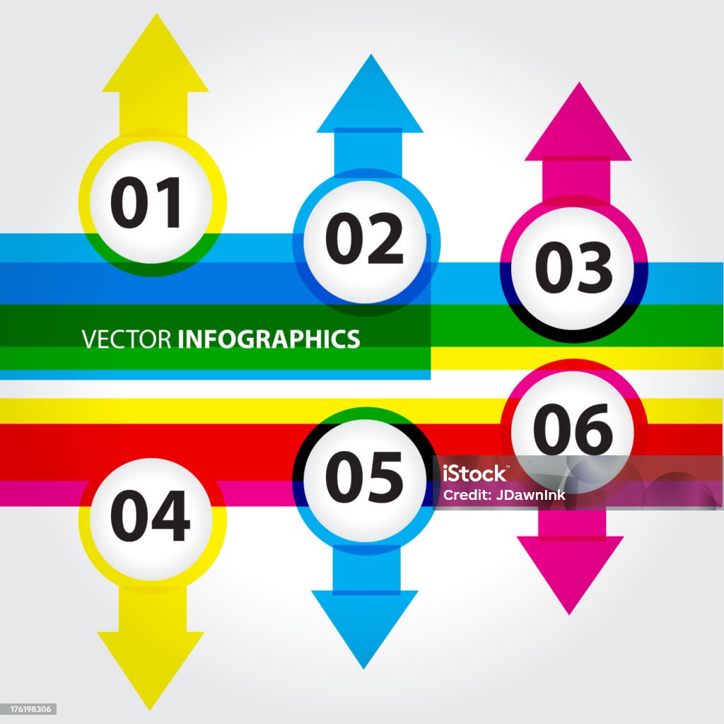 Nastro colorato stile infografica Imposta modello - arte vettoriale royalty-free di Blu