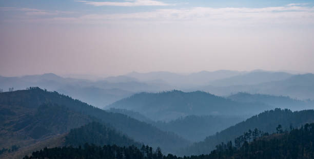 Hazy View of Black Hills in Custer State Park Hazy View of Black Hills in Custer State Park in South Dakota south dakota stock pictures, royalty-free photos & images