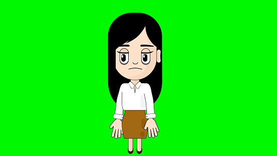 Woman Tired Cartoon Character Alpha Avatar