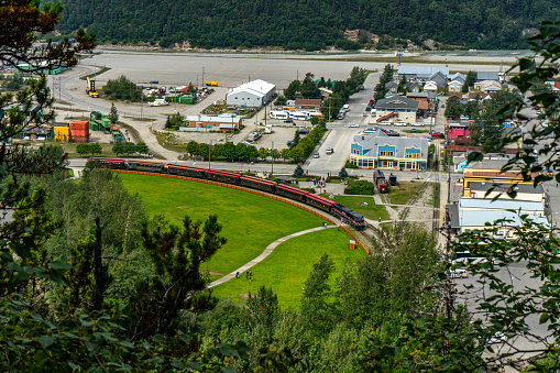 Skagway townscape in the morning, Alaska, USA.