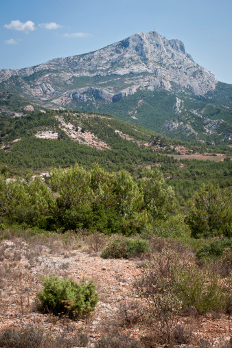 Mount Sainte-Victoire near Aix-en-Provence in Provence,southern France; shot with Canon EOS 5D mark II and Canon 16-35 2.8L II USM lens; this photo consists of multiple shots -> very hight resolution