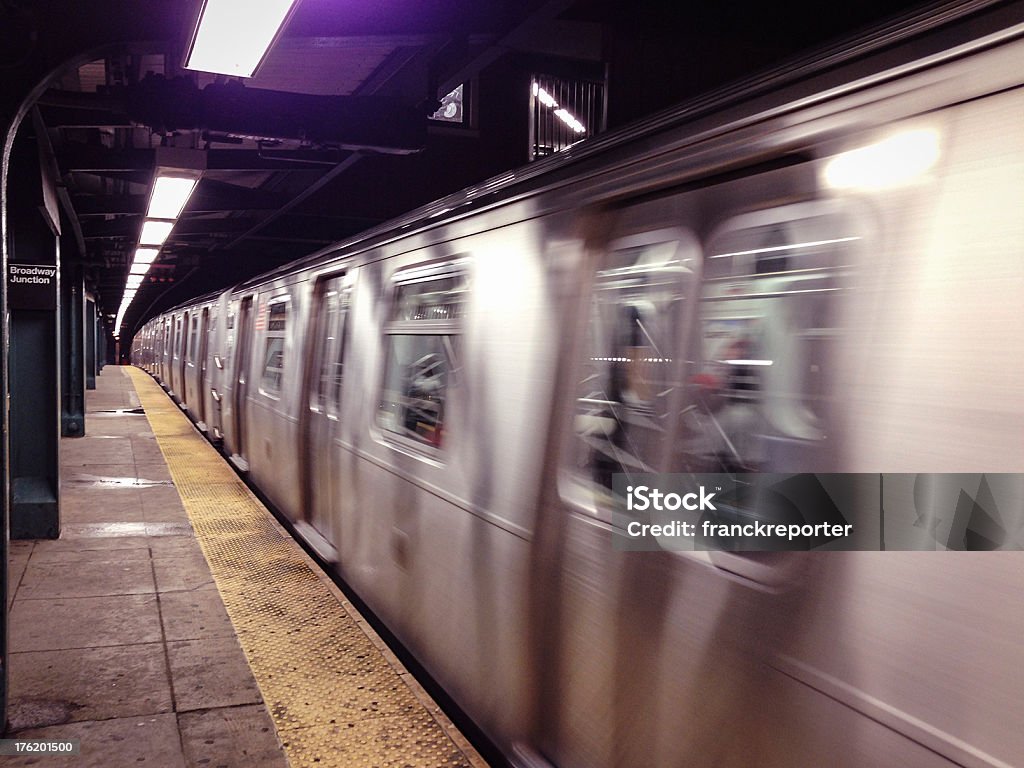 new york subway Blurred Motion Stock Photo