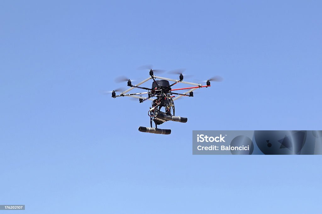 Multicopter camera Radio controled multicopter drone with camera for aerial photography Air Vehicle Stock Photo