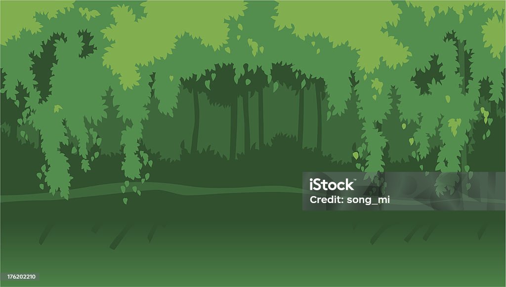 birches Horizontal vector  landscape with green trees. Abstract stock vector