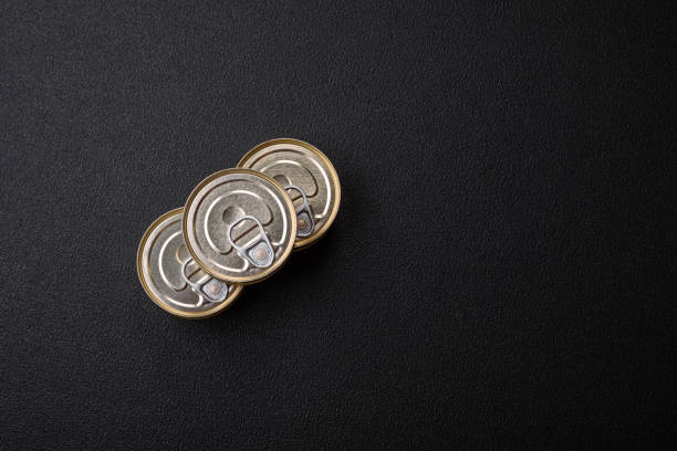 istock Round metal can with canned fish or meat with a key 1762026488