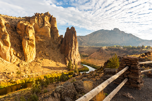 Beautiful view of the Smith Rock State Park and Crooked River in Oregon