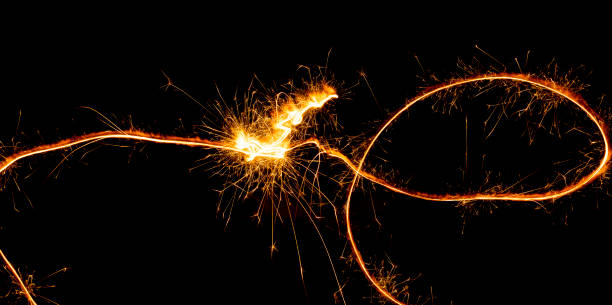 istock Lines drawn with sparklers on a black background 1762053690