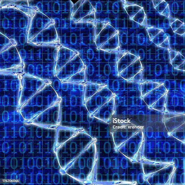 Adnilustración 3d Prestado Filamentos Foto de stock y más banco de imágenes de ADN - ADN, Asistencia sanitaria y medicina, Azul