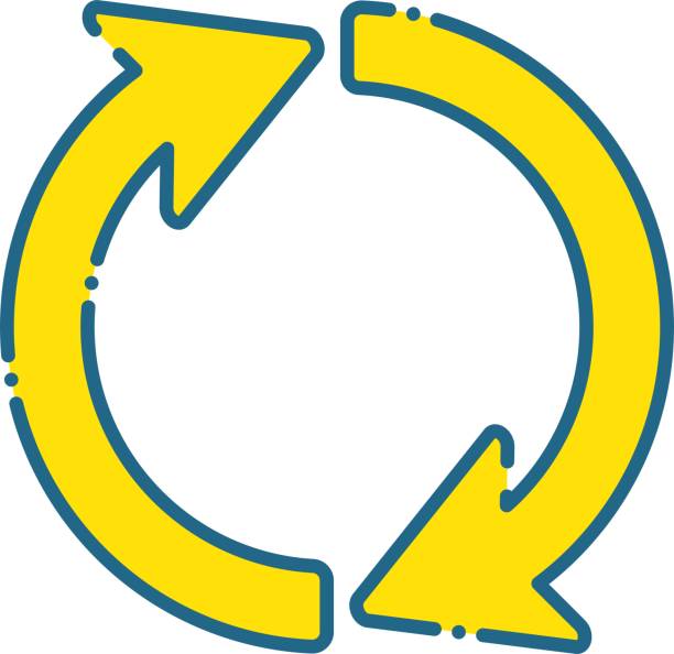 ilustrações, clipart, desenhos animados e ícones de ilustração de duas setas combinando e girando / material de ilustração (ilustração vetorial) - recycling symbol recycling symbol religious icon